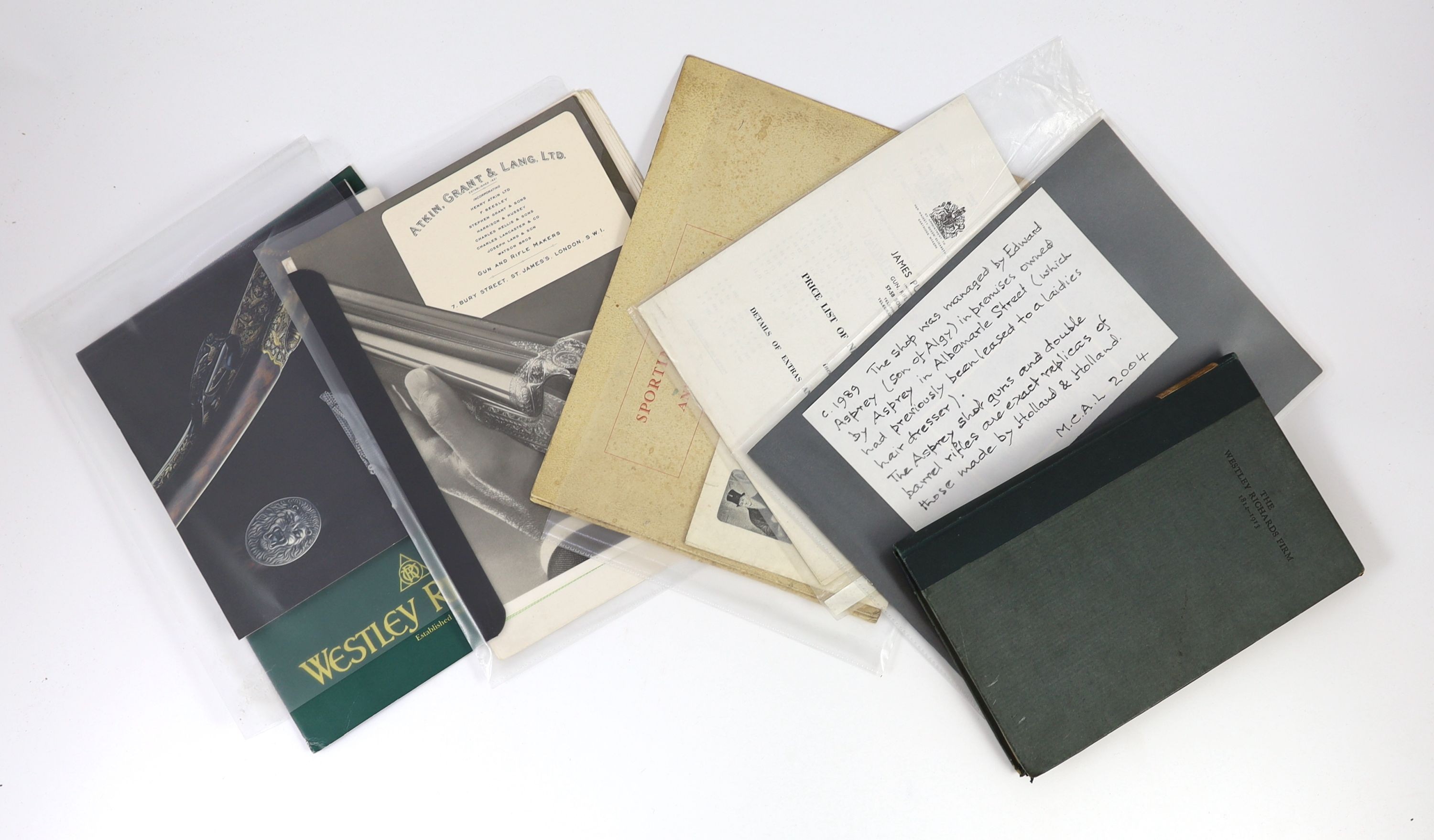 Taylor, Leslie B. A Brief History of The Westley Richards Firm 1812-1913. Shakespeare Head Press, Stratford-Upon-Avon, 1913. Original quarter cloth binding, slightly rubbed, paper spine label slightly faded. * With Malco